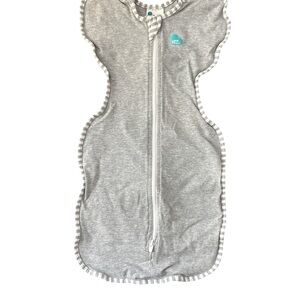 Love to Dream Gray Sleep Sack with Striped Edges